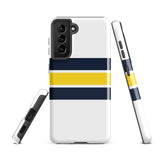 Navy Blue and Yellow Classic Surf Stripes Tough Case for Samsung® Phone