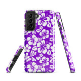 Purple and White Hawaiian Flowers Tough Case for Samsung® Galaxy Phone