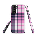 Pink, White and Blue Surfer Plaid Tough Case for Samsung® Galaxy Phone