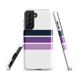 Navy Blue and Purple Classic Surf Stripes Tough Case for Samsung® Galaxy Phone