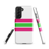 Hot Pink and Lime Green Classic Surf Stripes Tough Case for Samsung® Phone