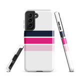 Navy Blue and Pinks Classic Surf Stripes Tough Case for Samsung® Galaxy Phone