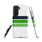 Navy Blue and Greens Classic Surf Stripes Tough Case for Samsung® Galaxy Phone