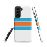 Aqua Blue and Orange Classic Surf Stripes Tough Case for Samsung® Phone