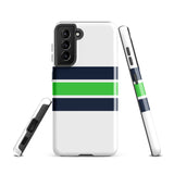 Navy Blue and Lime Classic Surf Stripes Tough Case for Samsung® Phone