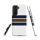 Navy Blue and Brown Classic Surf Stripes Tough Case for Samsung® Phone