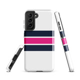 Navy Blue and Hot Pink Classic Surf Stripes Tough Case for Samsung® Phone