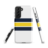 Navy Blue and Yellow Classic Surf Stripes Tough Case for Samsung® Phone