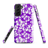 Purple and White Hawaiian Flowers Tough Case for Samsung® Galaxy Phone