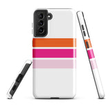 Orange and Pink Classic Surf Stripes Tough Case for Samsung® Galaxy Phone