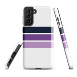 Navy Blue and Purple Classic Surf Stripes Tough Case for Samsung® Galaxy Phone