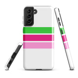 Preppy Lime Green and Pinks Classic Surf Stripes Tough Case for Samsung® Galaxy Phone