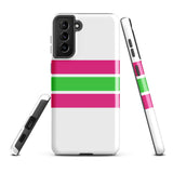 Hot Pink and Lime Green Classic Surf Stripes Tough Case for Samsung® Phone