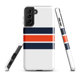 Navy Blue and Orange Classic Surf Stripes Tough Case for Samsung® Phone