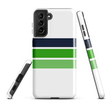 Navy Blue and Greens Classic Surf Stripes Tough Case for Samsung® Galaxy Phone