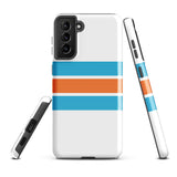 Aqua Blue and Orange Classic Surf Stripes Tough Case for Samsung® Phone