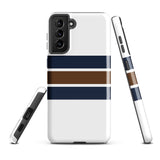 Navy Blue and Brown Classic Surf Stripes Tough Case for Samsung® Phone