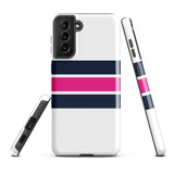 Navy Blue and Hot Pink Classic Surf Stripes Tough Case for Samsung® Phone