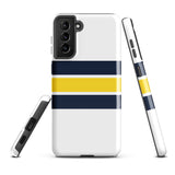 Navy Blue and Yellow Classic Surf Stripes Tough Case for Samsung® Phone