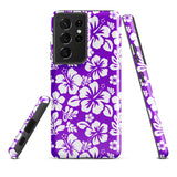 Purple and White Hawaiian Flowers Tough Case for Samsung® Galaxy Phone