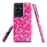 Raspberry Pinks Hawaiian Flowers Tough Case for Samsung® Galaxy Phone