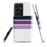 Navy Blue and Purple Classic Surf Stripes Tough Case for Samsung® Galaxy Phone