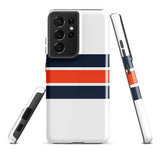 Navy Blue and Orange Classic Surf Stripes Tough Case for Samsung® Phone