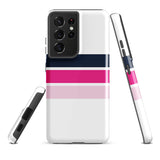 Navy Blue and Pinks Classic Surf Stripes Tough Case for Samsung® Galaxy Phone