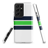 Navy Blue and Lime Classic Surf Stripes Tough Case for Samsung® Phone