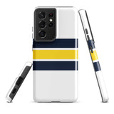 Navy Blue and Yellow Classic Surf Stripes Tough Case for Samsung® Phone