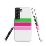 Preppy Lime Green and Pinks Classic Surf Stripes Tough Case for Samsung® Galaxy Phone