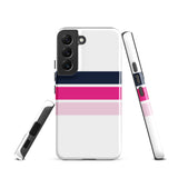 Navy Blue and Pinks Classic Surf Stripes Tough Case for Samsung® Galaxy Phone