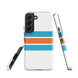 Aqua Blue and Orange Classic Surf Stripes Tough Case for Samsung® Phone