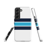 Navy Blue and Aqua Classic Surf Stripes Tough Case for Samsung® Phone