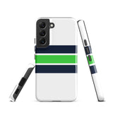 Navy Blue and Lime Classic Surf Stripes Tough Case for Samsung® Phone