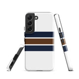 Navy Blue and Brown Classic Surf Stripes Tough Case for Samsung® Phone