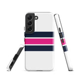 Navy Blue and Hot Pink Classic Surf Stripes Tough Case for Samsung® Phone