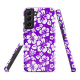 Purple and White Hawaiian Flowers Tough Case for Samsung® Galaxy Phone