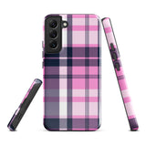 Pink, White and Blue Surfer Plaid Tough Case for Samsung® Galaxy Phone