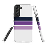 Navy Blue and Purple Classic Surf Stripes Tough Case for Samsung® Galaxy Phone