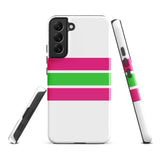 Hot Pink and Lime Green Classic Surf Stripes Tough Case for Samsung® Phone