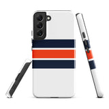 Navy Blue and Orange Classic Surf Stripes Tough Case for Samsung® Phone