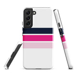 Navy Blue and Pinks Classic Surf Stripes Tough Case for Samsung® Galaxy Phone