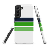 Navy Blue and Greens Classic Surf Stripes Tough Case for Samsung® Galaxy Phone