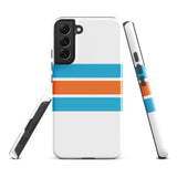 Aqua Blue and Orange Classic Surf Stripes Tough Case for Samsung® Phone