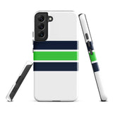 Navy Blue and Lime Classic Surf Stripes Tough Case for Samsung® Phone