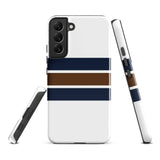 Navy Blue and Brown Classic Surf Stripes Tough Case for Samsung® Phone