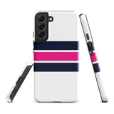 Navy Blue and Hot Pink Classic Surf Stripes Tough Case for Samsung® Phone