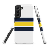 Navy Blue and Yellow Classic Surf Stripes Tough Case for Samsung® Phone