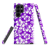 Purple and White Hawaiian Flowers Tough Case for Samsung® Galaxy Phone